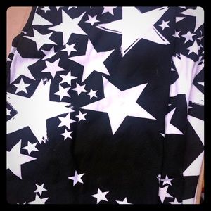 LuLaRoe white star leggings; TC. RARE,